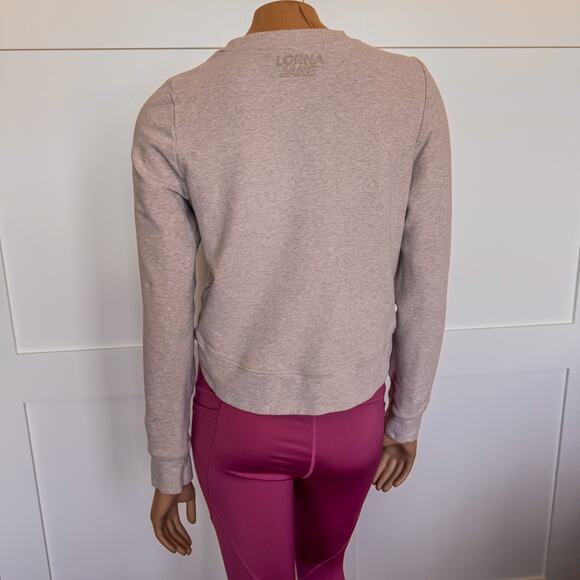 Lorna Jane Throw Over Active Cropped Long Sleeve Top in Off White Marl - Small - Picture 6 of 12